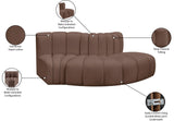 Arc Brown Vegan Leather Modular Sofa 101Brown-S3E Meridian Furniture