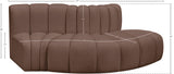 Arc Brown Vegan Leather Modular Sofa 101Brown-S3E Meridian Furniture