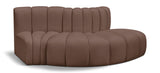 Arc Brown Vegan Leather Modular Sofa 101Brown-S3E Meridian Furniture