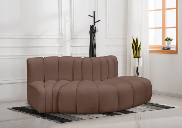 Arc Brown Vegan Leather Modular Sofa 101Brown-S3E Meridian Furniture