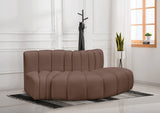 Arc Brown Vegan Leather Modular Sofa 101Brown-S3E Meridian Furniture