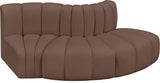 Arc Brown Vegan Leather Modular Sofa 101Brown-S3E Meridian Furniture