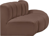 Arc Brown Vegan Leather Modular Sofa 101Brown-S3E Meridian Furniture