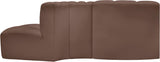 Arc Brown Vegan Leather Modular Sofa 101Brown-S3E Meridian Furniture