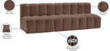 Arc Brown Vegan Leather Modular Sofa 101Brown-S3F Meridian Furniture