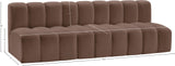 Arc Brown Vegan Leather Modular Sofa 101Brown-S3F Meridian Furniture