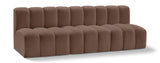 Arc Brown Vegan Leather Modular Sofa 101Brown-S3F Meridian Furniture