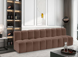 Arc Brown Vegan Leather Modular Sofa 101Brown-S3F Meridian Furniture