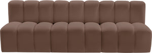Arc Brown Vegan Leather Modular Sofa 101Brown-S3F Meridian Furniture