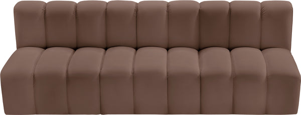 Arc Brown Vegan Leather Modular Sofa 101Brown-S3F Meridian Furniture