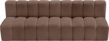 Arc Brown Vegan Leather Modular Sofa 101Brown-S3F Meridian Furniture