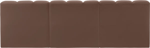 Arc Brown Vegan Leather Modular Sofa 101Brown-S3F Meridian Furniture