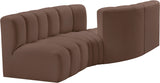 Arc Brown Vegan Leather Modular Sofa 101Brown-S4A Meridian Furniture