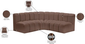 Arc Brown Vegan Leather Modular Sofa 101Brown-S4B Meridian Furniture