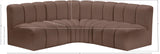 Arc Brown Vegan Leather Modular Sofa 101Brown-S4B Meridian Furniture