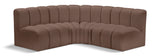 Arc Brown Vegan Leather Modular Sofa 101Brown-S4B Meridian Furniture