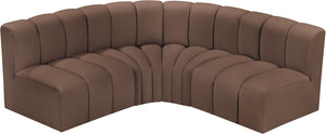 Arc Brown Vegan Leather Modular Sofa 101Brown-S4B Meridian Furniture