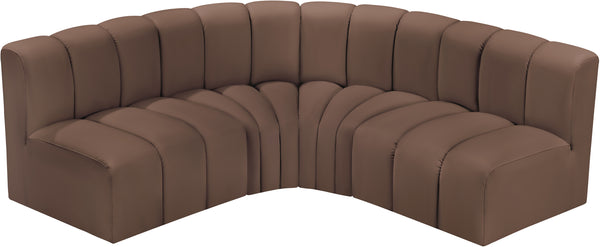 Arc Brown Vegan Leather Modular Sofa 101Brown-S4B Meridian Furniture