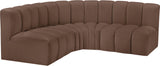 Arc Brown Vegan Leather Modular Sofa 101Brown-S4B Meridian Furniture