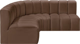 Arc Brown Vegan Leather Modular Sofa 101Brown-S4B Meridian Furniture