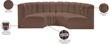 Arc Brown Vegan Leather Modular Sofa 101Brown-S4C Meridian Furniture