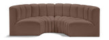 Arc Brown Vegan Leather Modular Sofa 101Brown-S4C Meridian Furniture