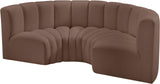 Arc Brown Vegan Leather Modular Sofa 101Brown-S4C Meridian Furniture