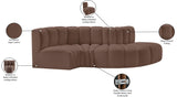 Arc Brown Vegan Leather Modular Sofa 101Brown-S4D Meridian Furniture