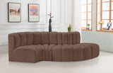 Arc Brown Vegan Leather Modular Sofa 101Brown-S4D Meridian Furniture