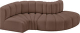 Arc Brown Vegan Leather Modular Sofa 101Brown-S4D Meridian Furniture