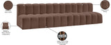 Arc Brown Vegan Leather Modular Sofa 101Brown-S4E Meridian Furniture