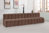 Arc Brown Vegan Leather Modular Sofa 101Brown-S4E Meridian Furniture