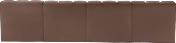 Arc Brown Vegan Leather Modular Sofa 101Brown-S4E Meridian Furniture
