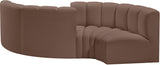 Arc Brown Vegan Leather Modular Sofa 101Brown-S4F Meridian Furniture