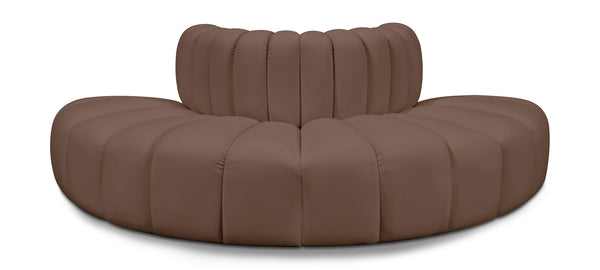Arc Brown Vegan Leather Modular Sofa 101Brown-S4G Meridian Furniture