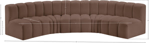Arc Brown Vegan Leather Modular Sofa 101Brown-S5A Meridian Furniture