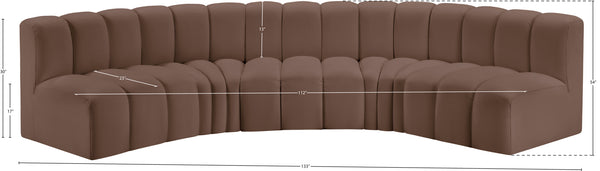 Arc Brown Vegan Leather Modular Sofa 101Brown-S5A Meridian Furniture