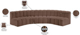 Arc Brown Vegan Leather Modular Sofa 101Brown-S5A Meridian Furniture