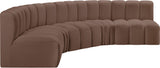 Arc Brown Vegan Leather Modular Sofa 101Brown-S5A Meridian Furniture