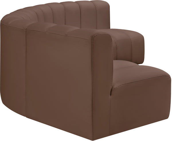 Arc Brown Vegan Leather Modular Sofa 101Brown-S5A Meridian Furniture