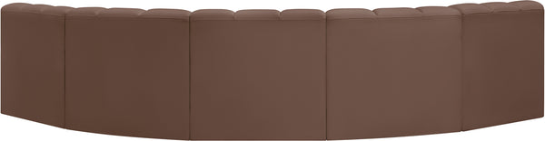Arc Brown Vegan Leather Modular Sofa 101Brown-S5A Meridian Furniture