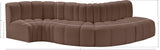 Arc Brown Vegan Leather Modular Sofa 101Brown-S5B Meridian Furniture