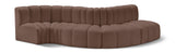 Arc Brown Vegan Leather Modular Sofa 101Brown-S5B Meridian Furniture