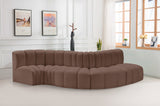 Arc Brown Vegan Leather Modular Sofa 101Brown-S5B Meridian Furniture