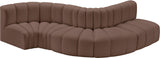 Arc Brown Vegan Leather Modular Sofa 101Brown-S5B Meridian Furniture