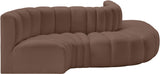 Arc Brown Vegan Leather Modular Sofa 101Brown-S5B Meridian Furniture