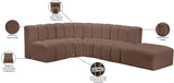 Arc Brown Vegan Leather Modular Sofa 101Brown-S5C Meridian Furniture