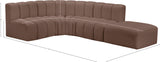 Arc Brown Vegan Leather Modular Sofa 101Brown-S5C Meridian Furniture