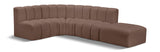 Arc Brown Vegan Leather Modular Sofa 101Brown-S5C Meridian Furniture