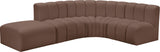 Arc Brown Vegan Leather Modular Sofa 101Brown-S5C Meridian Furniture